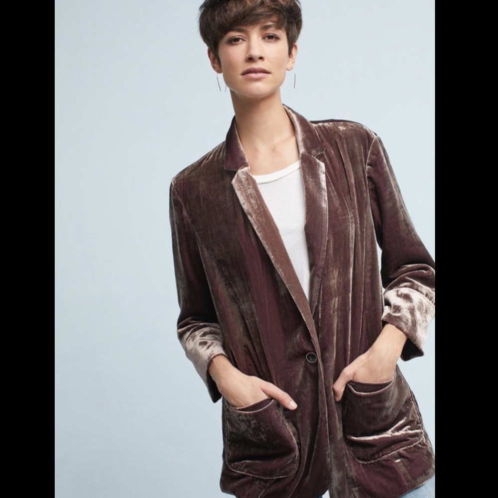 Cartonnier Iridescent Crushed Velvet Blazer S - Picture 5 of 8